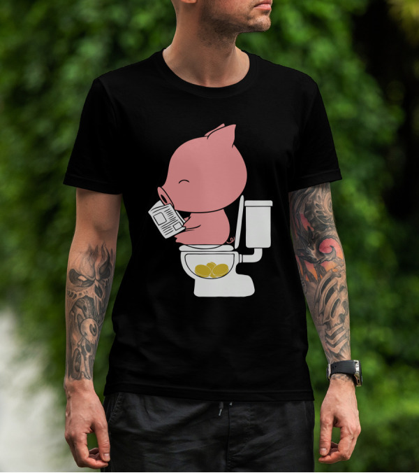 Cha Ching Piggy Bank Toilet Gold Coins T-Shirt