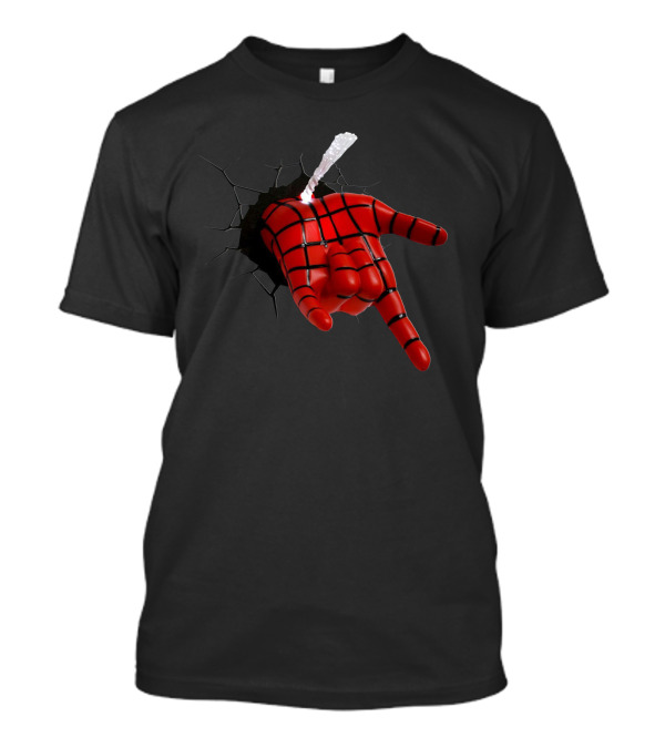 Cool Spider Breaking Web Hand T-Shirt
