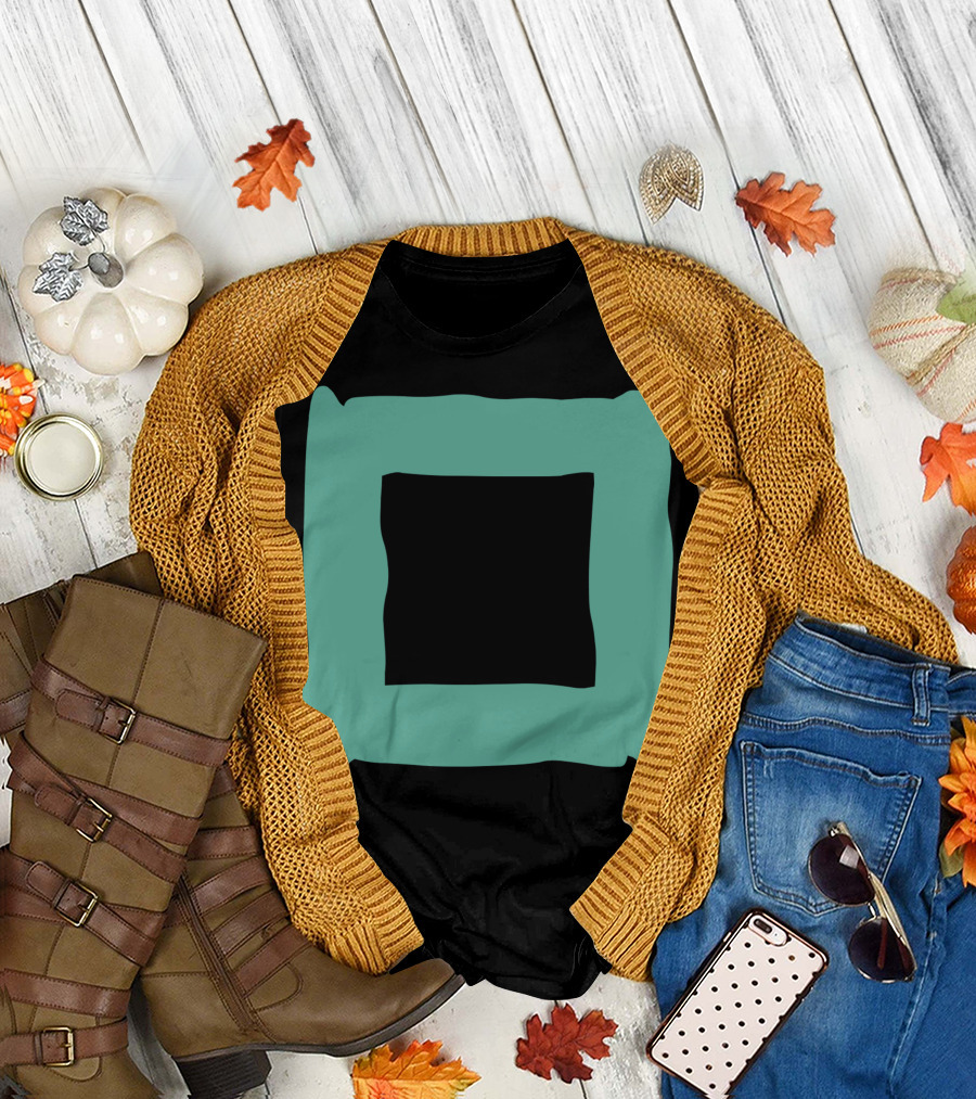 Couple Square Green Frame T-Shirt