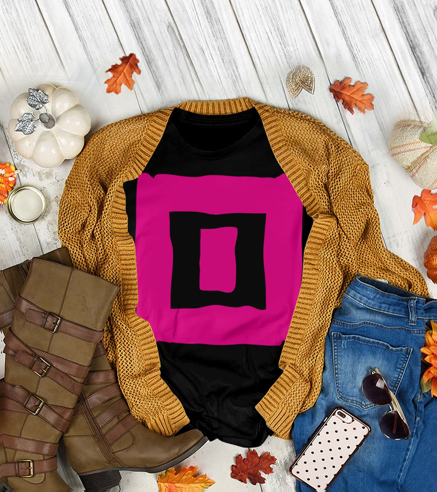 Couples Pink Spiral Square Geometric T-Shirt