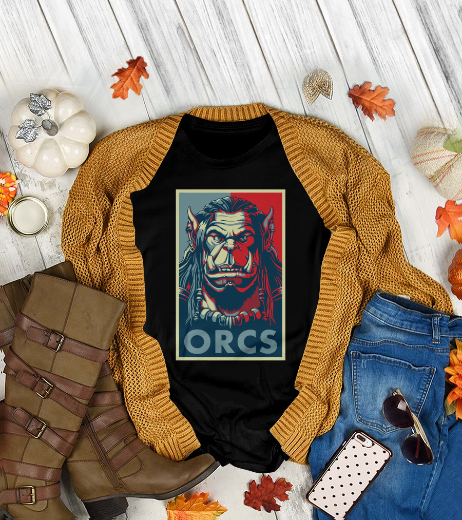 ORCS Poster Bold Statement Red Blue Background T-Shirt
