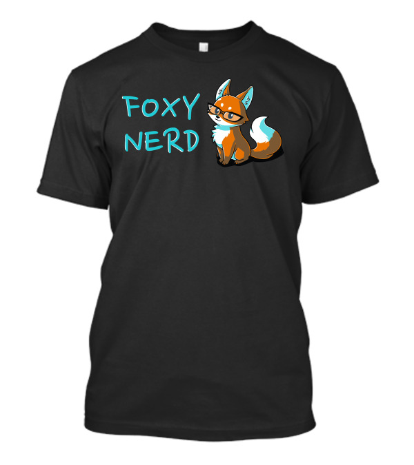 FOXY NERD Glasses Wearing Cartoon Fox Retro Look T-Shirt