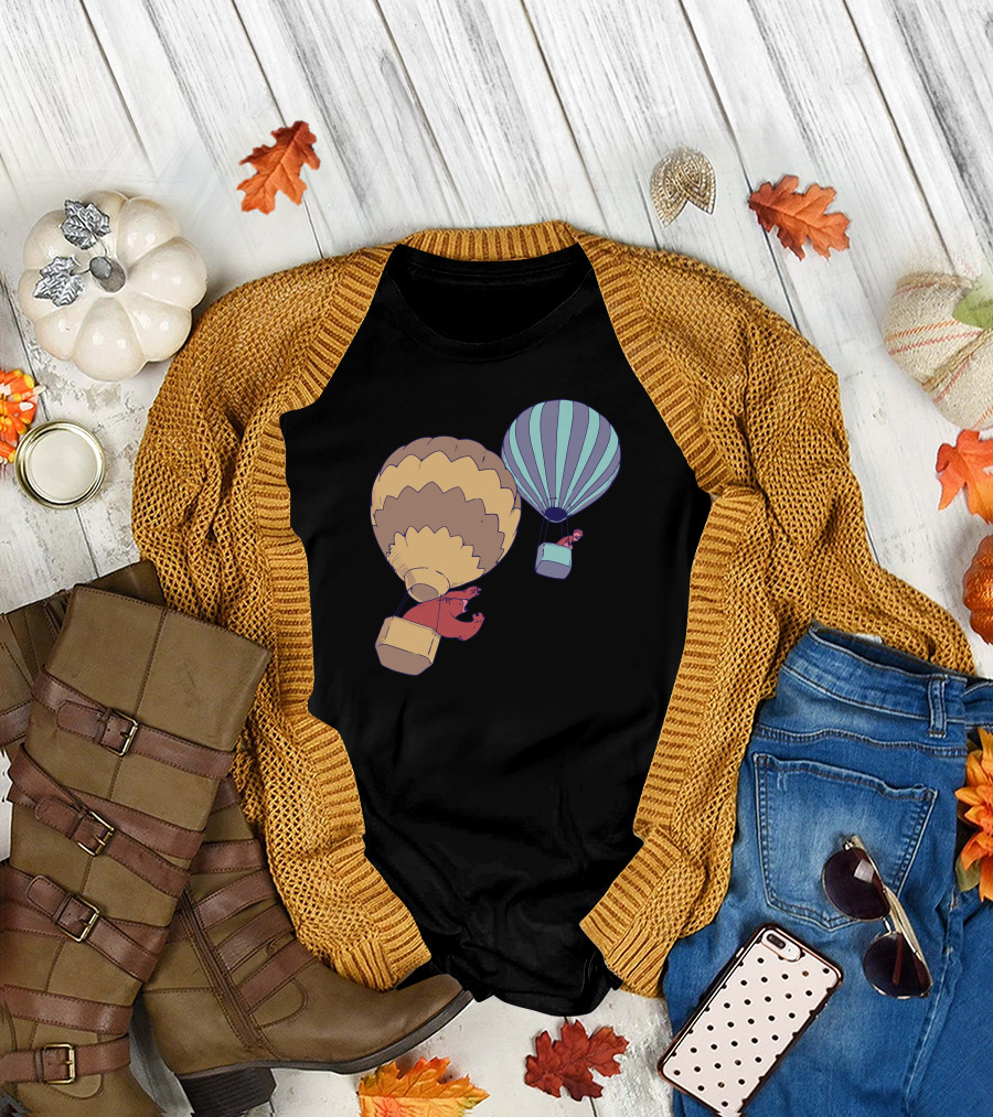 Hot Bear in Colorful Balloons Adventure T-Shirt