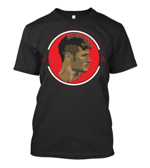 Jr Neymar Profile Graphic On Red Circle T-Shirt