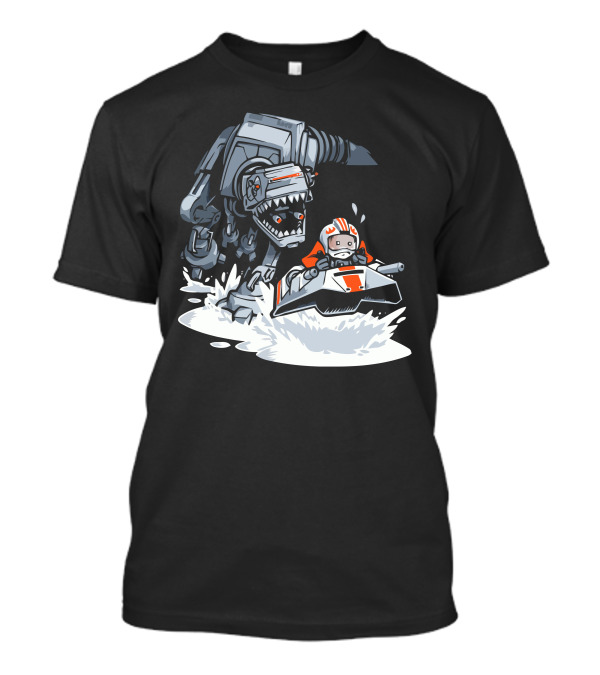 Jurassic Hoth AT-AT And Snow Speeder Chase T-Shirt