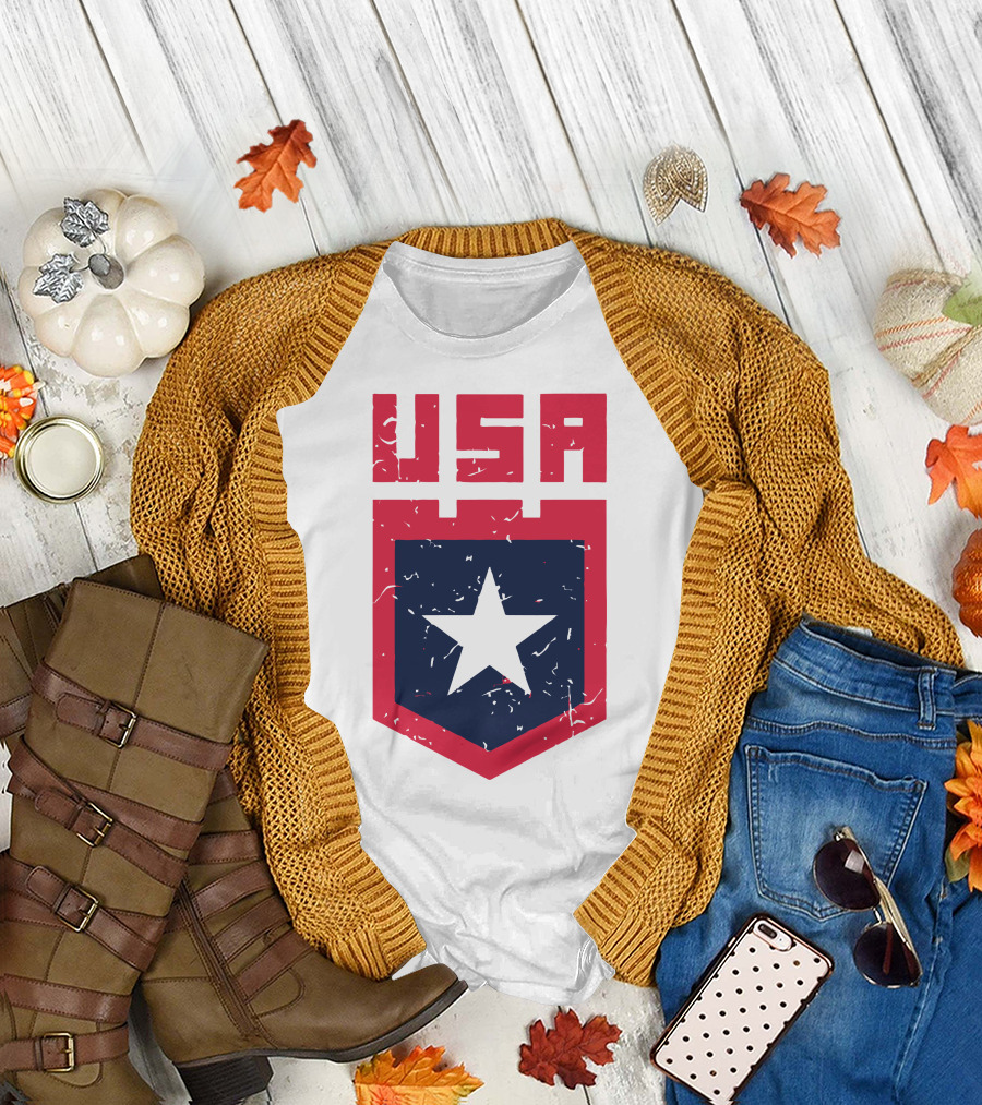 USA Star Shield Land Of The Free T-Shirt
