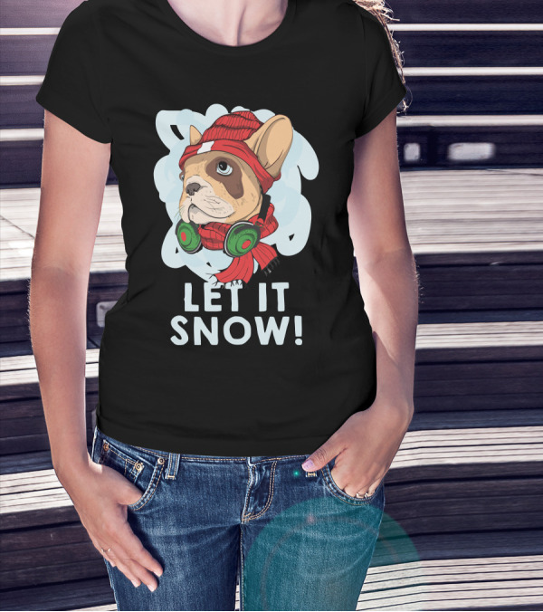 LET IT SNOW French Bulldog Winter T-Shirt