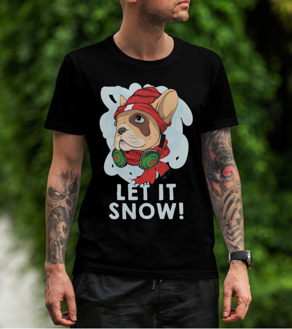 LET IT SNOW French Bulldog Winter T-Shirt