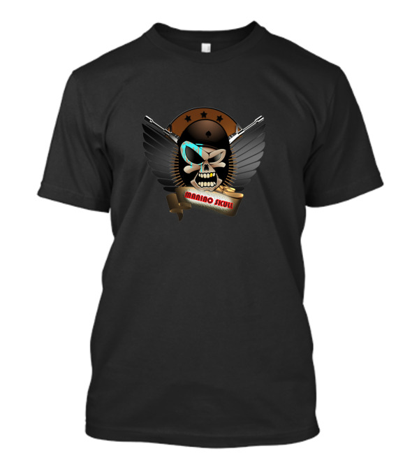 Maniac Skull Winged Guns Emblem T-Shirt