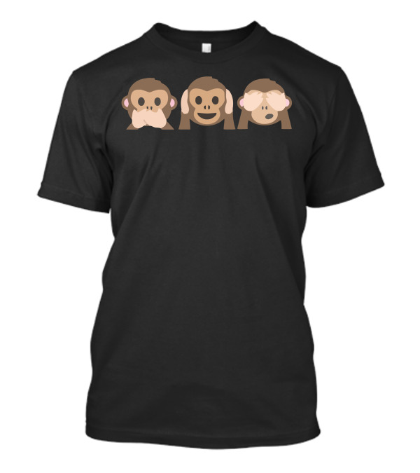 New Monkey See No Evil Hear No Evil Speak No Evil T-Shirt