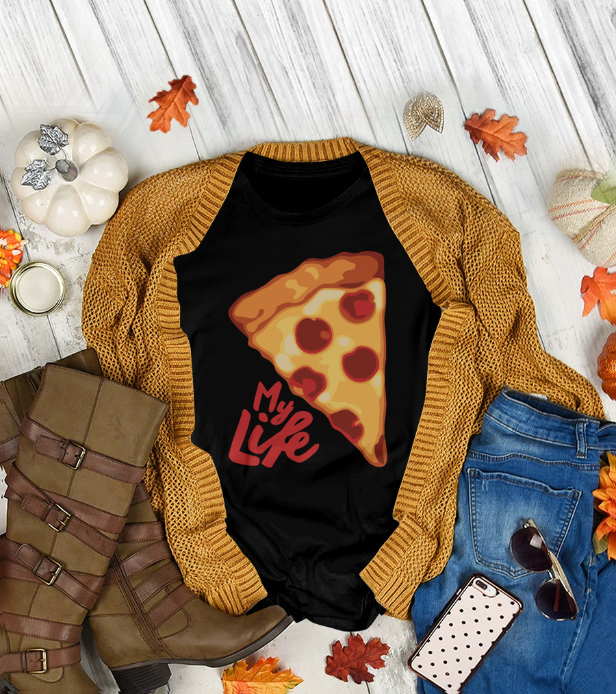 Pizza My Life Pepperoni Slice Passion T-Shirt