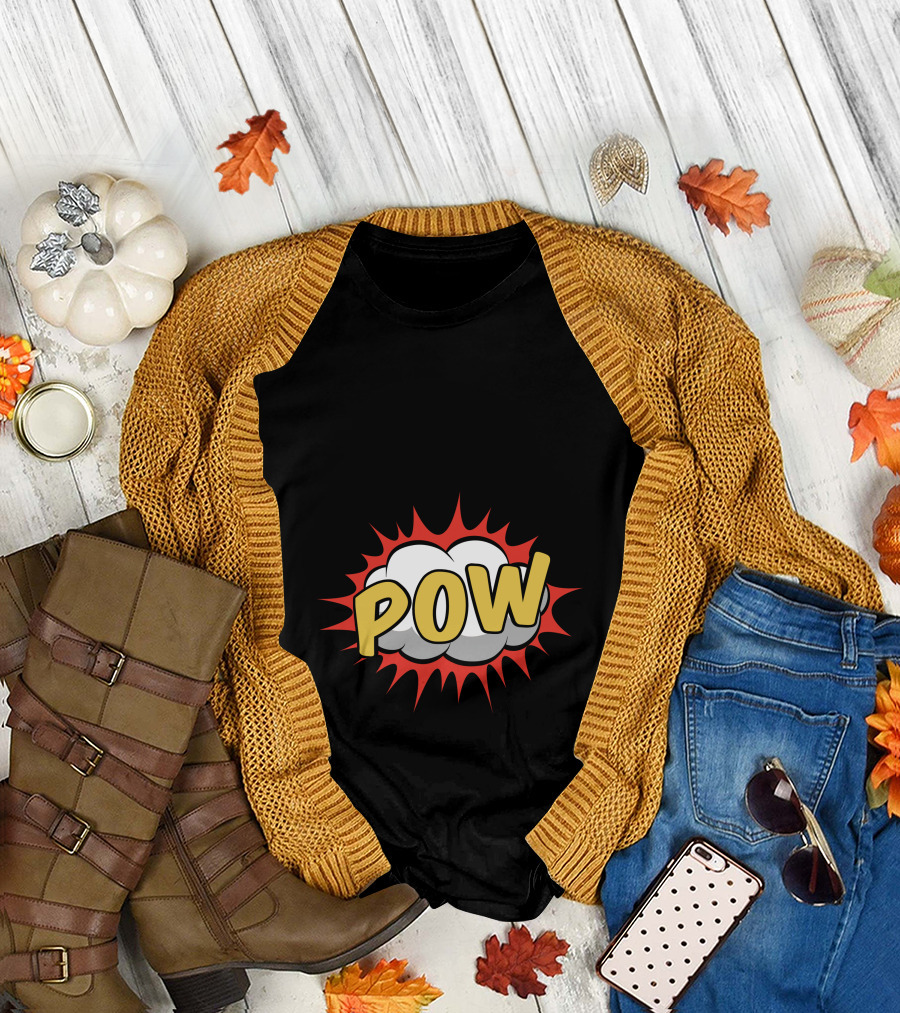 POW Comic Style Explosion Cartoon Burst T-Shirt