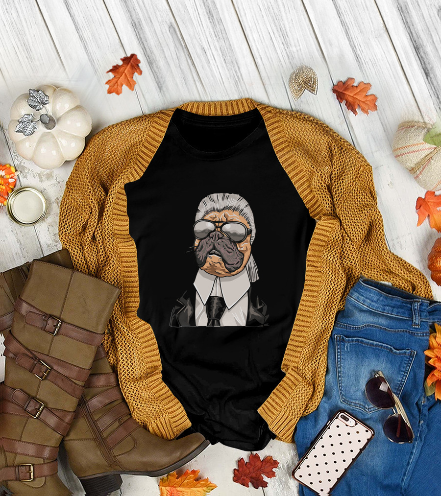 SERIAL CHILLER Bulldog in Suit with Sunglasses T-Shirt