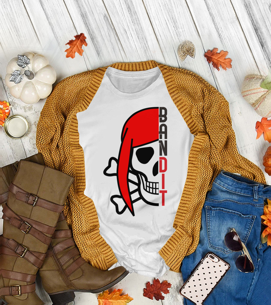 Bandit Skull Boy with Red Hair and Crossbones T-Shirt