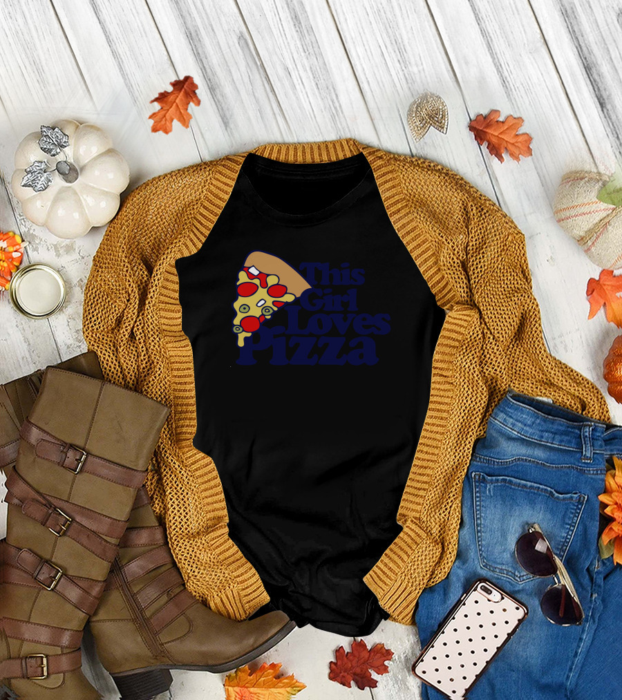 This Girl Loves Pizza Slice with Toppings T-Shirt