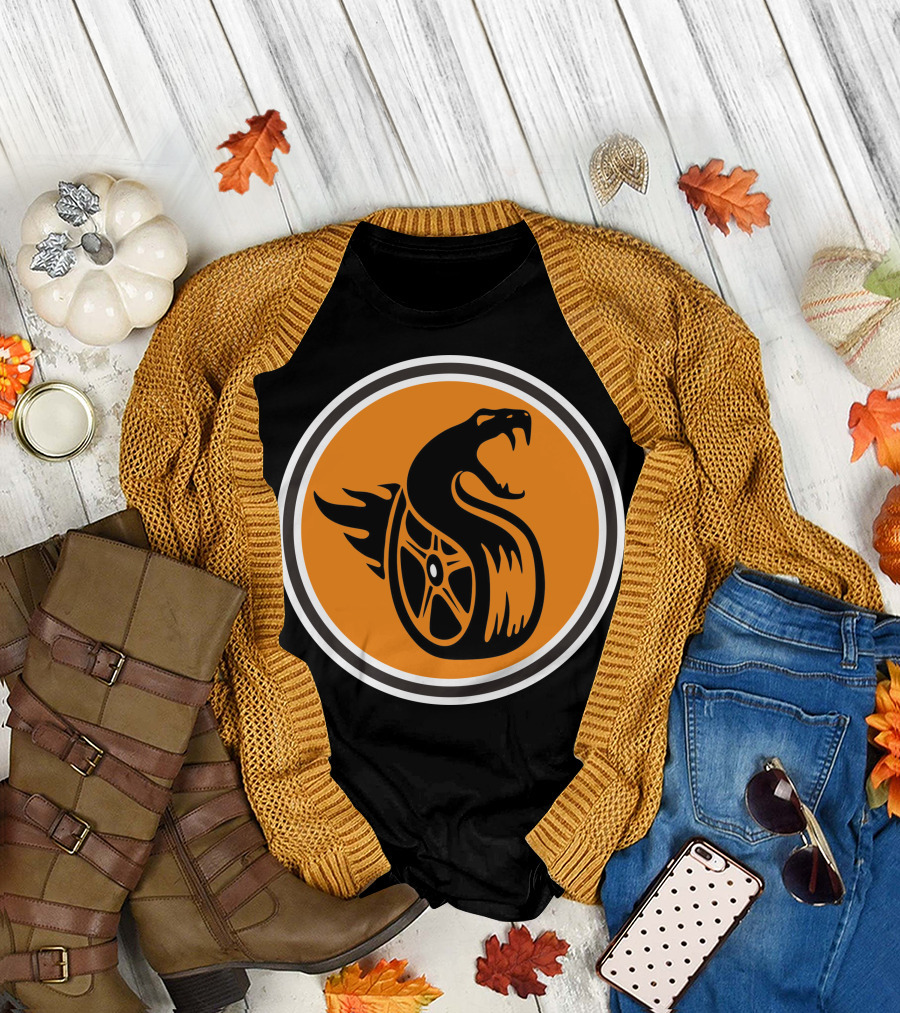 Turbo Snake Flaming Tire Badge T-Shirt