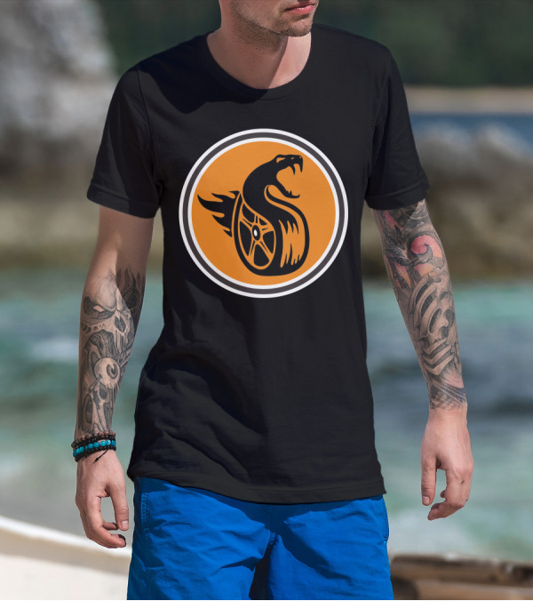 Turbo Snake Flaming Tire Badge T-Shirt