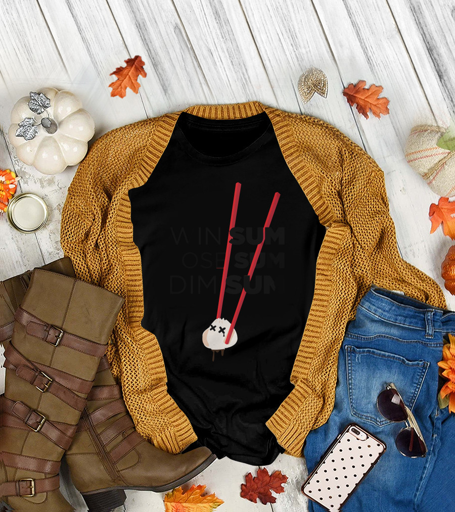 Win Some Lose Some Dim Sum Humor with Chopsticks and Dumpling Emoji T-Shirt