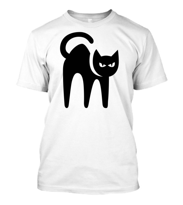 Cat Shadow Silhouette With Pointed Ears And Curved Tail T-Shirt