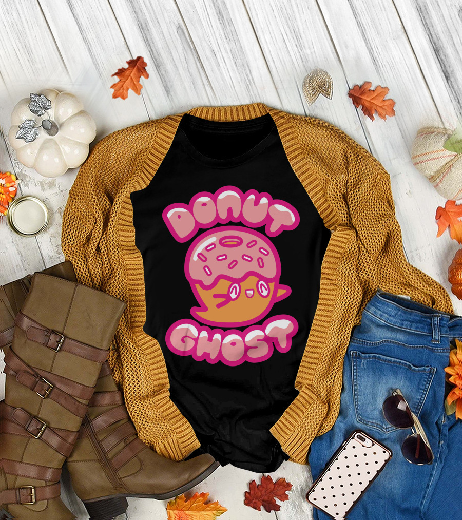 Donut Ghost Sweet Sprinkles Fun Character T-Shirt