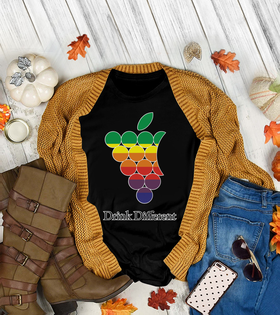 Rainbow Grape Apple Parody Drink Different T-Shirt