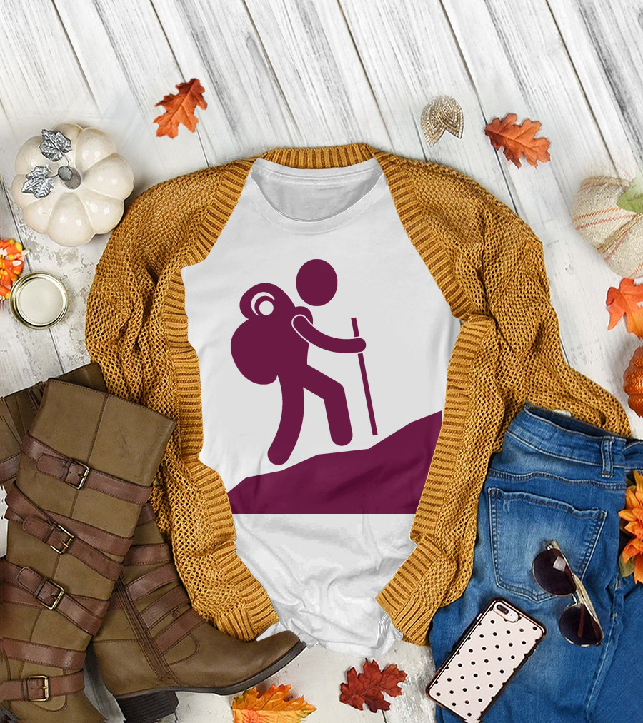 Kids Advent Hiking Backpack Stick Figure Hill T-Shirt
