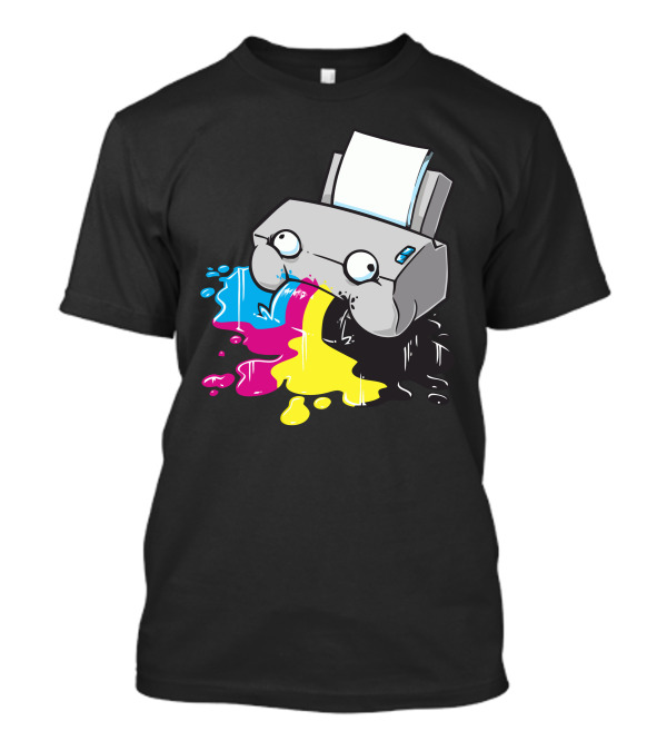 Puker Printer Rainbow Ink Spill T-Shirt