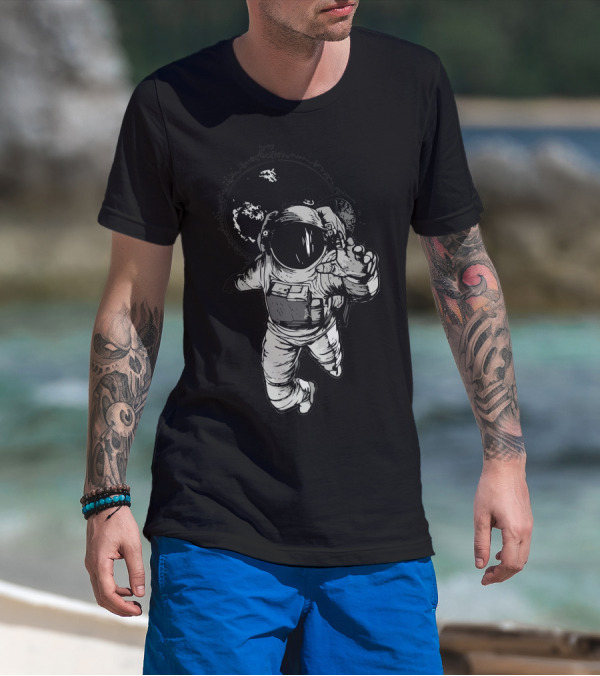 Spacewalk Astronaut Floating In Cosmic Blackness T-Shirt