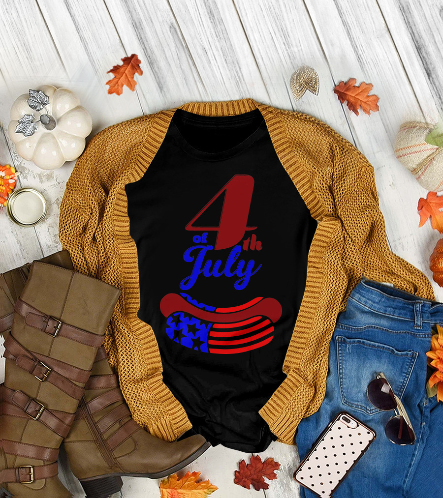4th of July Patriotic Hotdog T-Shirt