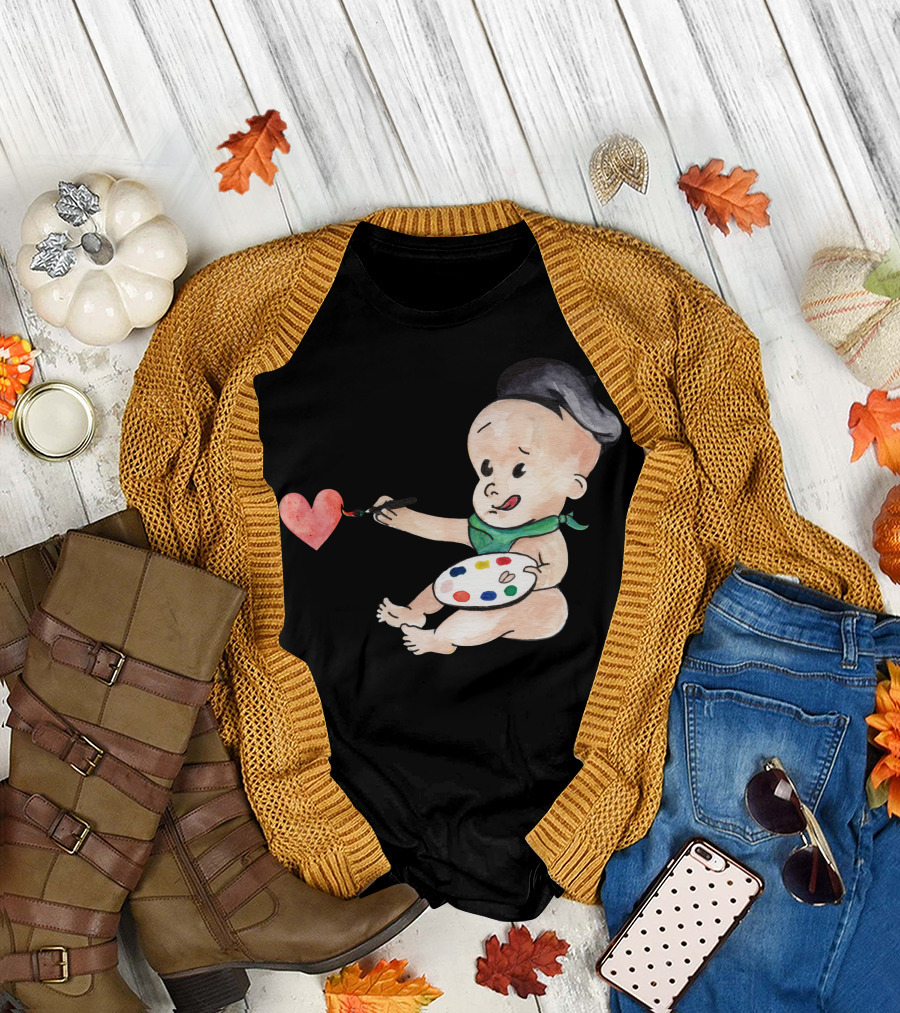 I Love Daddy Cute Baby Painter T-Shirt