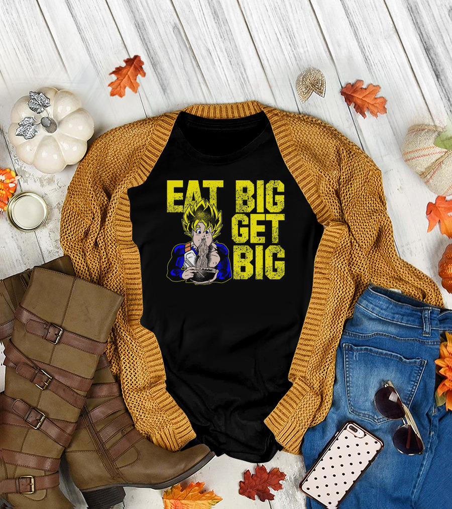 Eat Big Get Big Super Saiyan Ramen Eating Power-Up T-Shirt