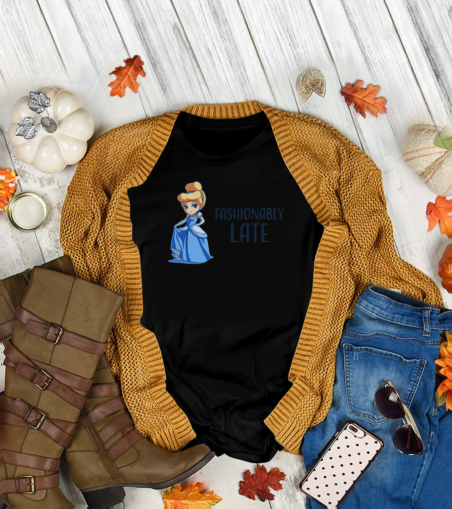 Fashionably Late Disney Princess Cinderella Blue Dress T-Shirt