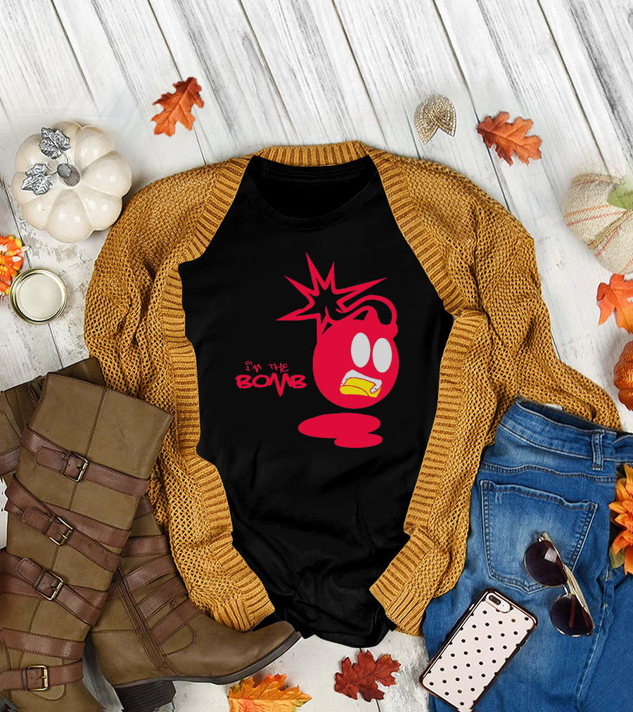 I'm The Bomb Red Cartoon Exploding Bomb Face T-Shirt