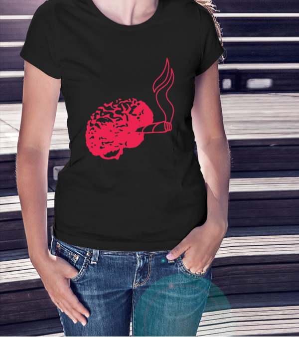 Joint Smoking Brain Red T-Shirt