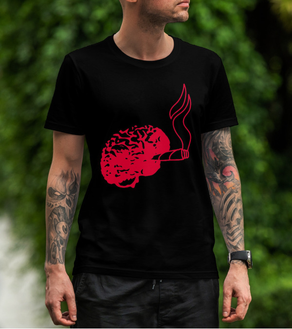 Joint Smoking Brain Red T-Shirt