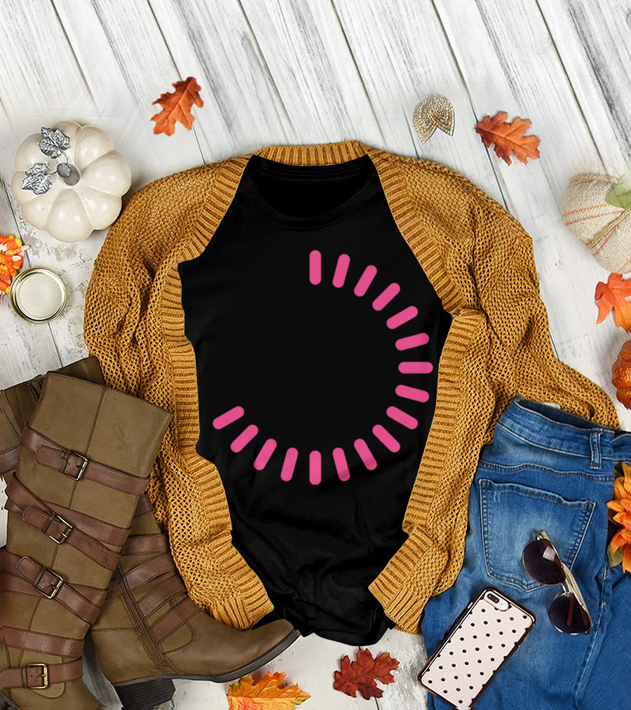 Loading Baby Girl Pink and Black Progress Circle T-Shirt
