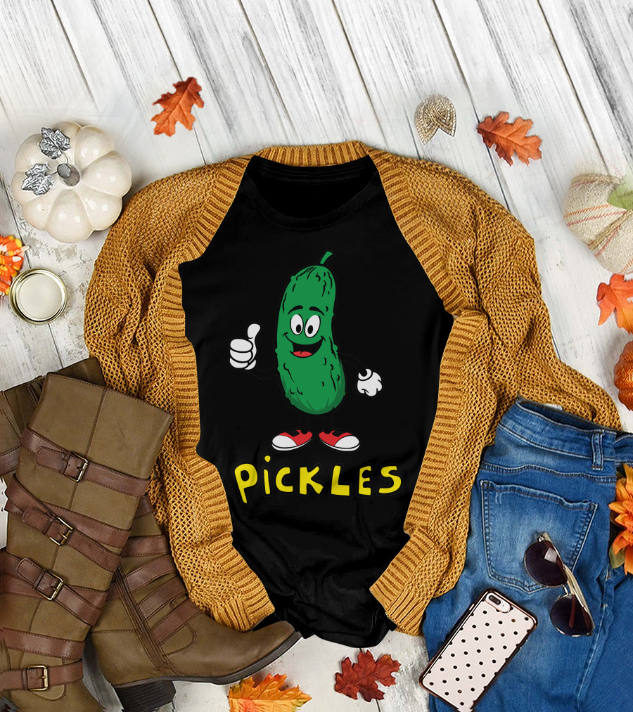 Pickles Cartoon Character Thumbs Up in Sneakers T-Shirt