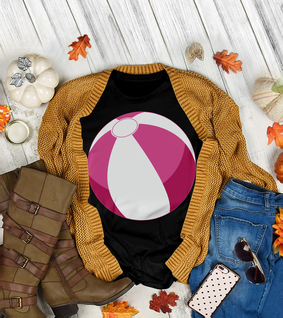 Pink and White Beachball Baby Girl T-Shirt