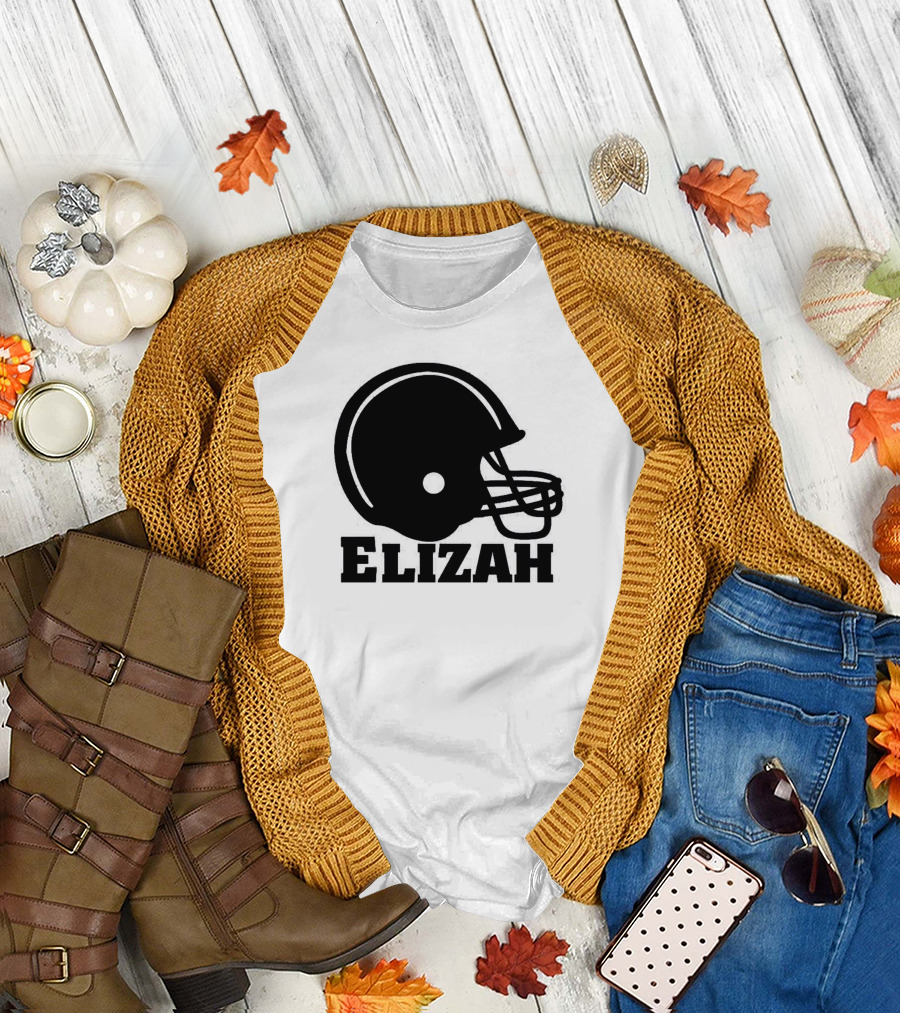 Elizah Football Helmet Promo Football T-Shirt