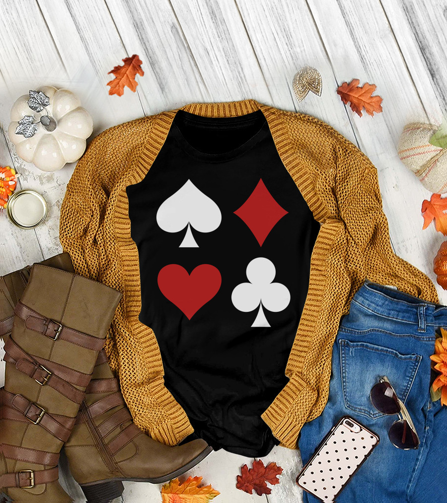 Casino Signs Playing Card Suit Symbols T-Shirt