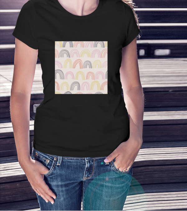 Colorful Hand Drawn Boho Rainbow T-Shirt