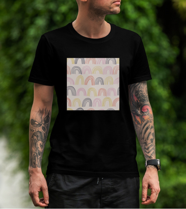 Colorful Hand Drawn Boho Rainbow T-Shirt