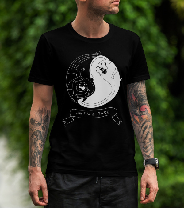 Adventure Tao With Finn And Jake Yin Yang T-Shirt