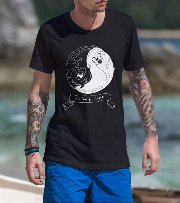Adventure Tao With Finn And Jake Yin Yang T-Shirt