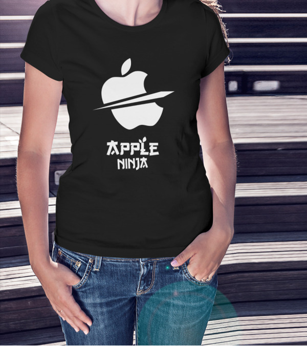 Apple Ninja Slash Logo Concept T-Shirt