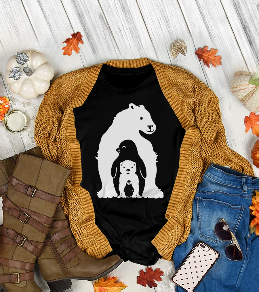 Arctic Friends Polar Bear Penguin T-Shirt