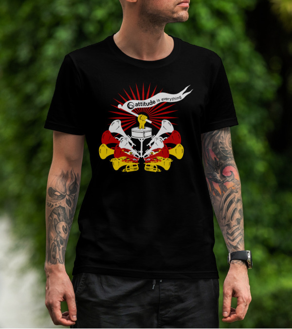 Attitude Is Everything Fist Drums And Horns Burst T-Shirt