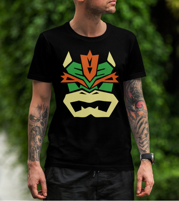 Bowser Mask Geometric Beast Face T-Shirt