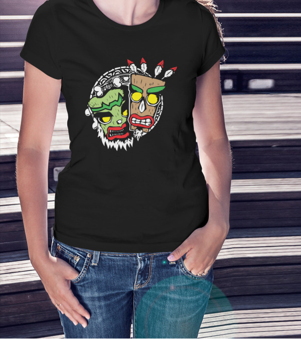 Aku Aku And Uka Uka Brotherly Love Mask T-Shirt