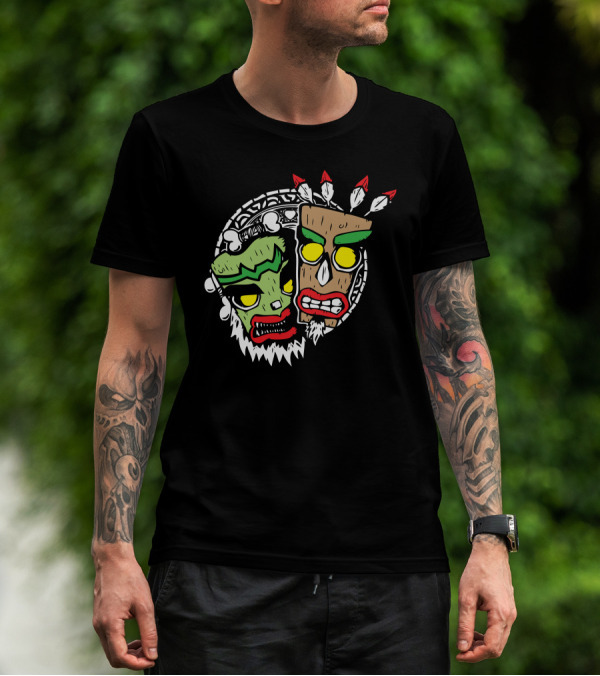 Aku Aku And Uka Uka Brotherly Love Mask T-Shirt